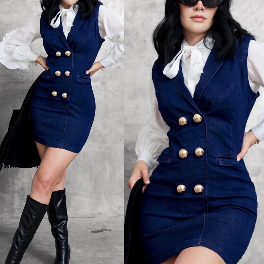 Elegant Navy Blue Dress